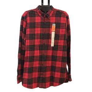 NWT St. John's Bay Red Plaid Signature Flannel Men's size XLT
